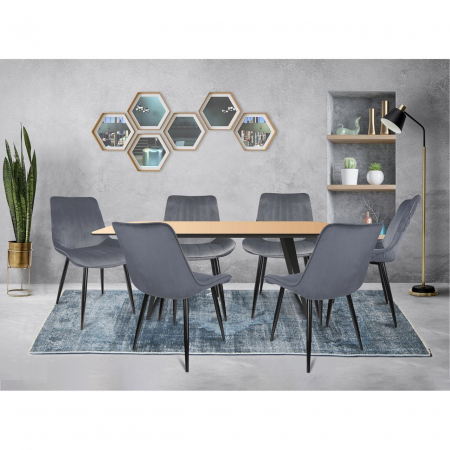 SCAUNE BUCATARIE/LIVING, CATIFEA, METAL, GRI, SET 4 BUC, 54X61X83 CM, VIVA [6]