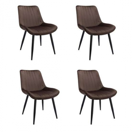 Amenajari Interioare - SCAUNE BUCATARIE/LIVING, CATIFEA, METAL, MARO, SET 4 BUC, 54X61X83 CM, VIVA