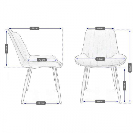 SCAUNE BUCATARIE/LIVING, CATIFEA, METAL, MARO, SET 4 BUC, 54X61X83 CM, VIVA [2]