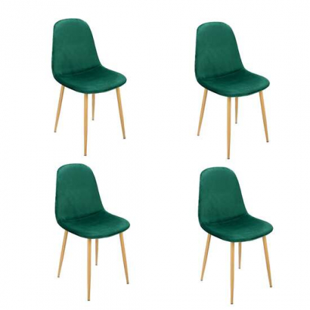 Amenajari Interioare - SCAUNE BUCATARIE/LIVING, CATIFEA, MODEL CUSATURA PE SPATE, VERDE, MAX 100 KG, SET 4 BUC, 44X52X85 CM, VIGO, JUMI