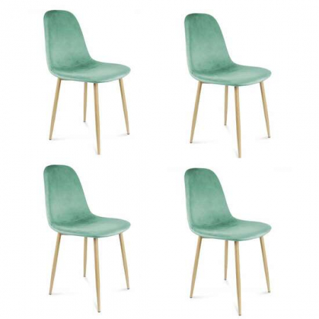 Scaune bucatarie - SCAUNE BUCATARIE/LIVING, CATIFEA, MODEL CUSATURA PE SPATE, VERDE SI NATUR, MAX 100 KG, SET 4 BUC, 44X52X85 CM, VIGO, JUMI