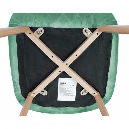 SCAUNE BUCATARIE/LIVING, CATIFEA, MODEL CUSATURA PE SPATE, VERDE SI NATUR, MAX 100 KG, SET 4 BUC, 44X52X85 CM, VIGO, JUMI [1]