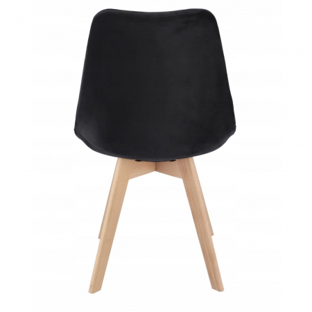 SCAUNE BUCATARIE/LIVING, LEMN, CATIFEA, NEGRU, SET 4 BUC, 49X60X82 CM, BARI [2]