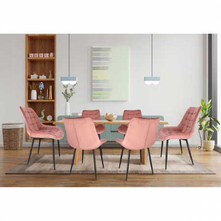 SCAUNE BUCATARIE/LIVING, METALIC, CATIFEA, ROZ, SET 4 BUC, 53X63X83 CM, MISTY [7]
