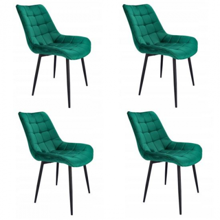 Scaune bucatarie - SCAUNE BUCATARIE/LIVING, METALIC, CATIFEA, VERDE, SET 4 BUC, 53X63X83 CM, MISTY