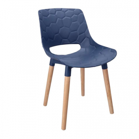 SCAUNE BUCATARIE/LIVING, PP, ALBASTRU, LEMN, MAX 130 KG, SET 4 BUC, 45X55X77 CM, DAVIS, JUMI [7]
