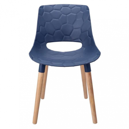 SCAUNE BUCATARIE/LIVING, PP, ALBASTRU, LEMN, MAX 130 KG, SET 4 BUC, 45X55X77 CM, DAVIS, JUMI [3]