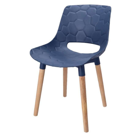 SCAUNE BUCATARIE/LIVING, PP, ALBASTRU, LEMN, MAX 130 KG, SET 4 BUC, 45X55X77 CM, DAVIS, JUMI [4]