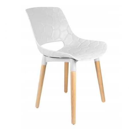 SCAUNE BUCATARIE/LIVING, PP, LEMN, MAX 130 KG, ALB, SET 4 BUC, 45X55X77 CM, DAVIS [1]