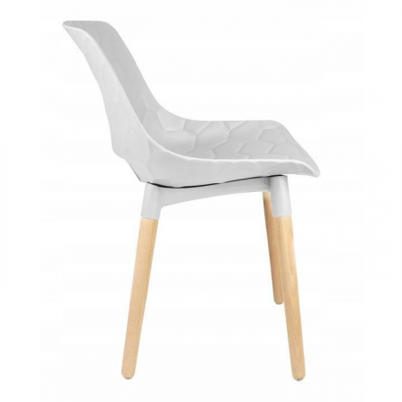 SCAUNE BUCATARIE/LIVING, PP, LEMN, MAX 130 KG, ALB, SET 4 BUC, 45X55X77 CM, DAVIS [4]