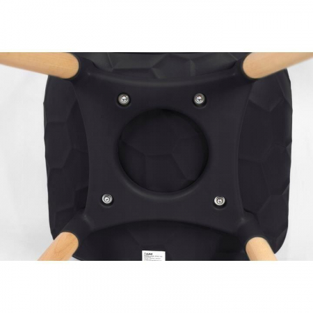 SCAUNE BUCATARIE/LIVING, PP, LEMN, MAX 130 KG, NEGRU, SET 4 BUC, 45X55X77 CM, DAVIS, JUMI [2]