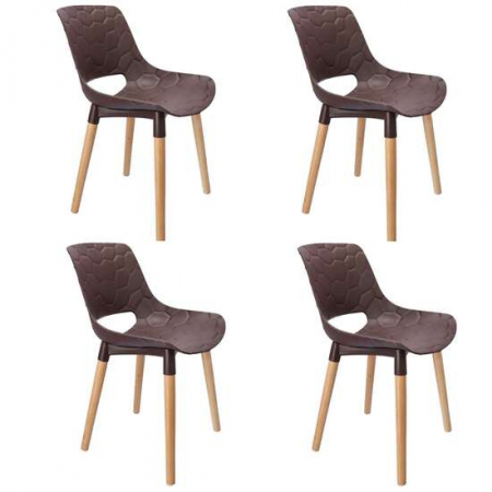 Amenajari Interioare - SCAUNE BUCATARIE/LIVING, PP, MARO, LEMN, MAX 130 KG, SET 4 BUC, 45X55X77 CM, DAVIS, JUMI