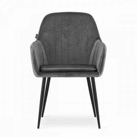 SCAUNE BUCATARIE/LIVING, SET 2 BUC, ARTOOL, LUGO, CATIFEA, METAL, GRI SI NEGRU, 57.5X56.5X86.5 CM [12]