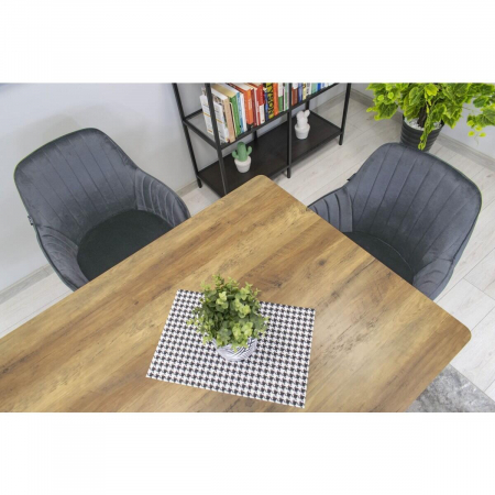 SCAUNE BUCATARIE/LIVING, SET 2 BUC, ARTOOL, LUGO, CATIFEA, METAL, GRI SI NEGRU, 57.5X56.5X86.5 CM [7]