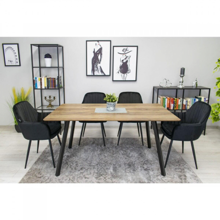 SCAUNE BUCATARIE/LIVING, SET 2 BUC, ARTOOL, LUGO, CATIFEA, METAL, NEGRU, 57.5X56.5X86.5 CM [5]