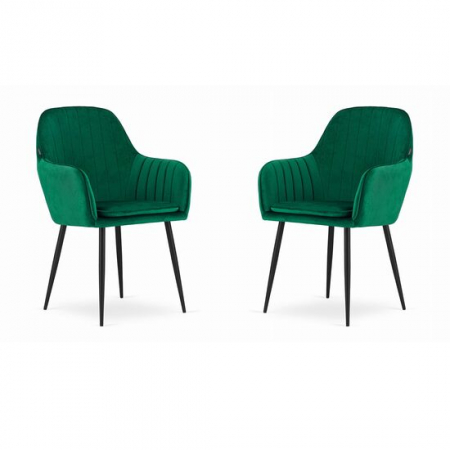 Scaune - SCAUNE BUCATARIE/LIVING, SET 2 BUC, ARTOOL, LUGO, CATIFEA, METAL, VERDE SI NEGRU, 57.5X56.5X86.5 CM