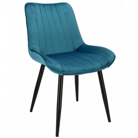 SCAUNE BUCATARIE/LIVING, SET 2 BUC, JUMI, VIVA, CATIFEA, METAL, ALBASTRU MARIN SI NEGRU, 54X61X83 CM [4]