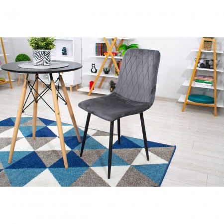 SCAUNE BUCATARIE/LIVING, SET 4 BUC, ARTOOL, TURIN, CATIFEA, METAL, GRI SI NEGRU, 44.5X53X88.5 CM [5]