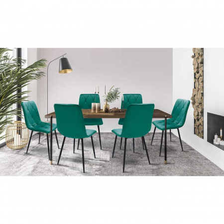 SCAUNE BUCATARIE/LIVING, SET 4 BUC, JUMI, PIADO, CATIFEA, METAL, VERDE SI NEGRU, 44X52X89 CM [4]