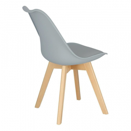 SCAUNE BUCATARIE/LIVING, SEZUT PU, GRI, SET 4 BUC, 48.5X54X82 CM, OSLO [3]