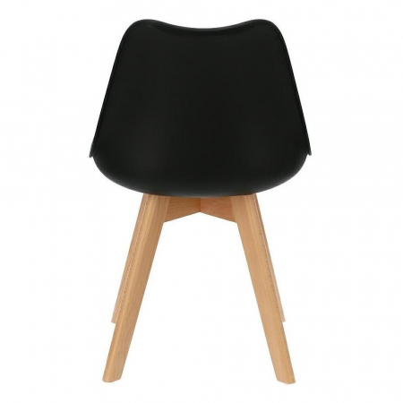 SCAUNE BUCATARIE/LIVING, SEZUT PU, NEGRU, SET 4 BUC, 48.5X54X82 CM, OSLO [3]
