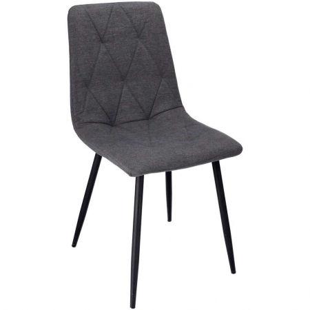 SCAUNE BUCATARIE/LIVING, TAPITATE, TEXTIL, METAL, GRI, SET 4 BUC, 44X52X89 CM, VENA [7]