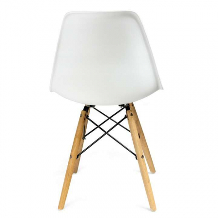 SCAUNE STIL SCANDINAV, PLASTIC, METAL, LEMN, ALB, SET 4 BUC, 46X52X81 CM, EVA [5]