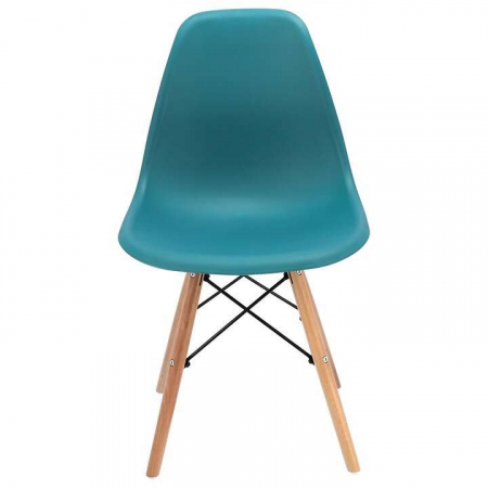 SCAUNE STIL SCANDINAV, PLASTIC, METAL, LEMN, TURCOAZ, SET 4 BUC, 46X52X81 CM, EVA [5]