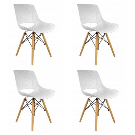 Scaune stil snadinav - SCAUNE STIL SCANDINAV, PP, LEMN, MAX 100 KG, ALB, SET 4 BUC, 45X55X78 CM, LARS