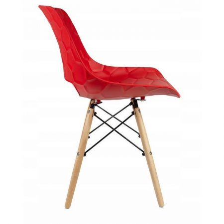 SCAUNE STIL SCANDINAV, PP, LEMN, MAX 100 KG, ROSU, SET 4 BUC, 45X55X78 CM, LARS [4]