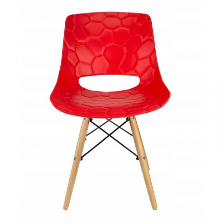 SCAUNE STIL SCANDINAV, PP, LEMN, MAX 100 KG, ROSU, SET 4 BUC, 45X55X78 CM, LARS [5]