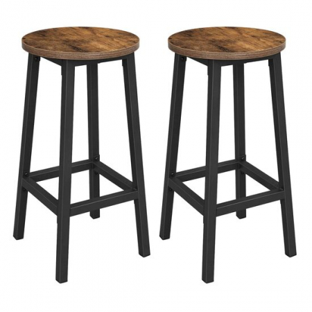 Scaune - SET 2 SCAUNE DE BUCATARIE/BAR, ARTOOL, PAL SI OTEL, MARO RUSTIC, NEGRU, 32X65 CM