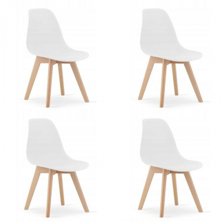 Scaune - SET 4 SCAUNE BUCATARIE/LIVING, ARTOOL, KITO, PP, LEMN, ALB, 46X54.5X80 CM