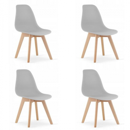 Amenajari Interioare - SET 4 SCAUNE BUCATARIE/LIVING, ARTOOL, KITO, PP, LEMN, GRI, 46X54.5X80 CM