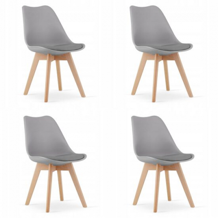 Amenajari Interioare - SET 4 SCAUNE BUCATARIE/LIVING, ARTOOL, MARK, PP, LEMN, GRI, 49X42X82 CM