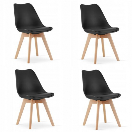 Amenajari Interioare - SET 4 SCAUNE BUCATARIE/LIVING, ARTOOL, MARK, PP, LEMN, NEGRU, 49X43X82 CM
