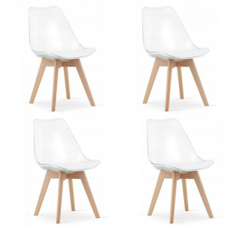 Amenajari Interioare - SET 4 SCAUNE BUCATARIE/LIVING, ARTOOL, MARK, PP, LEMN, TRANSPARENT, 49X42X82.5 CM