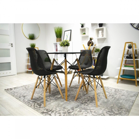 SET 4 SCAUNE BUCATARIE/LIVING, ARTOOL, MARO, PP, LEMN, NEGRU, 44.5X51X82.5 CM [14]