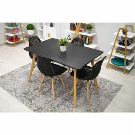 SET 4 SCAUNE BUCATARIE/LIVING, ARTOOL, MARO, PP, LEMN, NEGRU, 44.5X51X82.5 CM [5]