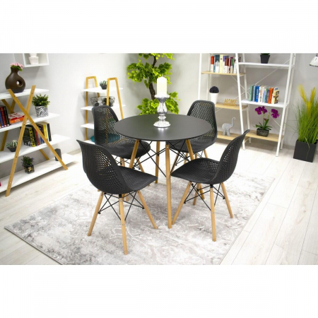 SET 4 SCAUNE BUCATARIE/LIVING, ARTOOL, MARO, PP, LEMN, NEGRU, 44.5X51X82.5 CM [13]