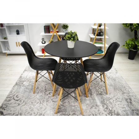 SET 4 SCAUNE BUCATARIE/LIVING, ARTOOL, MARO, PP, LEMN, NEGRU, 44.5X51X82.5 CM [7]