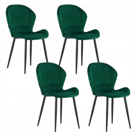Scaune bucatarie - SET 4 SCAUNE BUCATARIE/LIVING, ARTOOL, TERNI, CATIFEA, METAL, VERDE, 50X62X86 CM