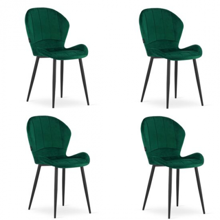 Amenajari Interioare - SET 4 SCAUNE BUCATARIE/LIVING, ARTOOL, TERNI, CATIFEA, METAL, VERDE, 50X62X86 CM