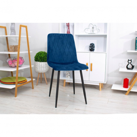 SET 4 SCAUNE BUCATARIE/LIVING, ARTOOL, TURIN, CATIFEA, METAL, BLEUMARIN SI NEGRU, 44.5X53X88.5 CM [6]