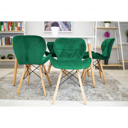SET 4 SCAUNE STIL SCANDINAV, ARTOOL, LAGO, CATIFEA, LEMN, VERDE, 48X43X74 CM [6]