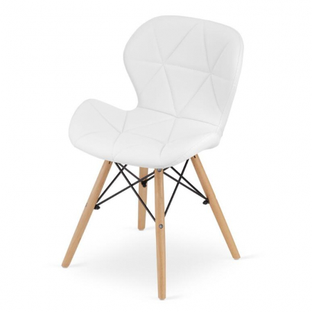 SET 4 SCAUNE STIL SCANDINAV, ARTOOL, LAGO, PIELE ECOLOGICA, LEMN, ALB, 47X38X73 CM [5]
