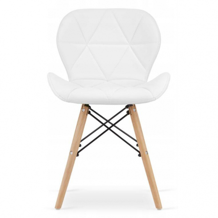 SET 4 SCAUNE STIL SCANDINAV, ARTOOL, LAGO, PIELE ECOLOGICA, LEMN, ALB, 47X38X73 CM [2]