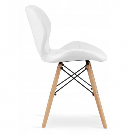 SET 4 SCAUNE STIL SCANDINAV, ARTOOL, LAGO, PIELE ECOLOGICA, LEMN, ALB, 47X38X73 CM [4]