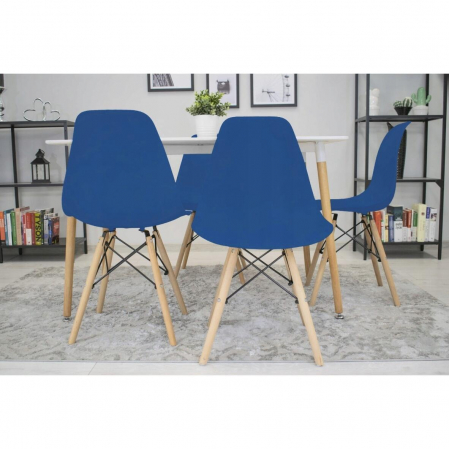 SET 4 SCAUNE STIL SCANDINAV, ARTOOL, OSAKA, PP, LEMN, ALBASTRU SI NATUR, 46X54X81 CM [9]