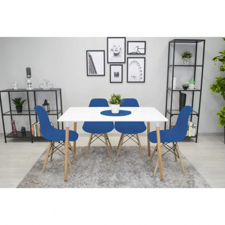 SET 4 SCAUNE STIL SCANDINAV, ARTOOL, OSAKA, PP, LEMN, ALBASTRU SI NATUR, 46X54X81 CM [10]